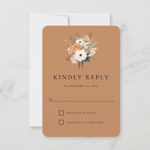 Boho Floral Western Wedding Response Card