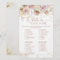 Boho floral Whats in your purse baby shower game | Zazzle