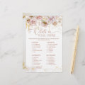 Boho floral Whats in your purse baby shower game | Zazzle