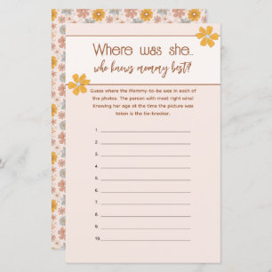 Boho Floral Who Knows Mommy Best Picture Game