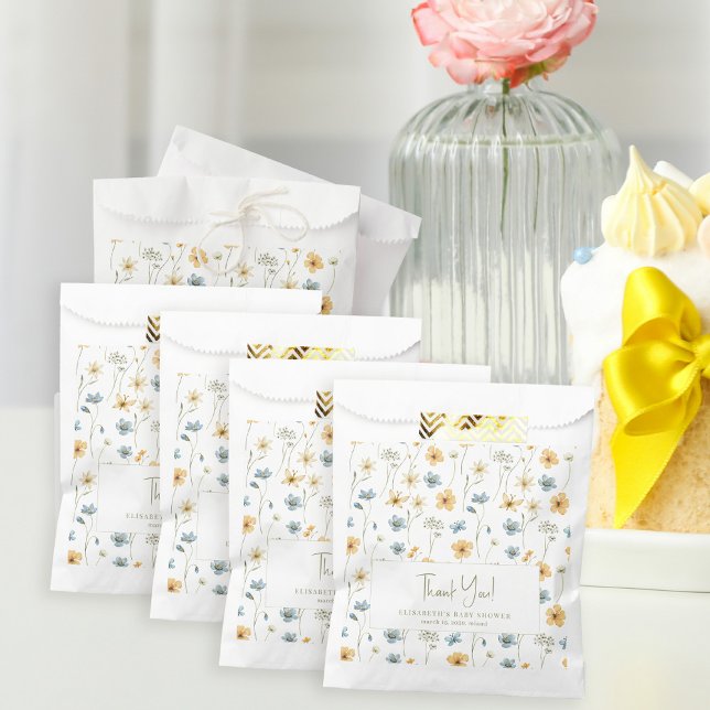 Boho floral wildflower baby shower thank you favor bag (Creator Uploaded)