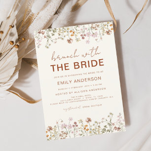 Boho Floral Wildflower Bridal Brunch Invitation