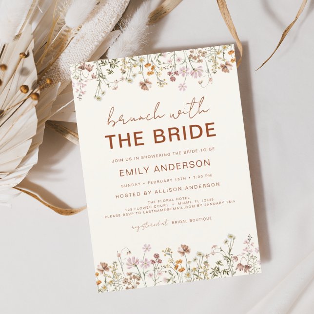 Boho Floral Wildflower Bridal Brunch Invitation (Creator Uploaded)
