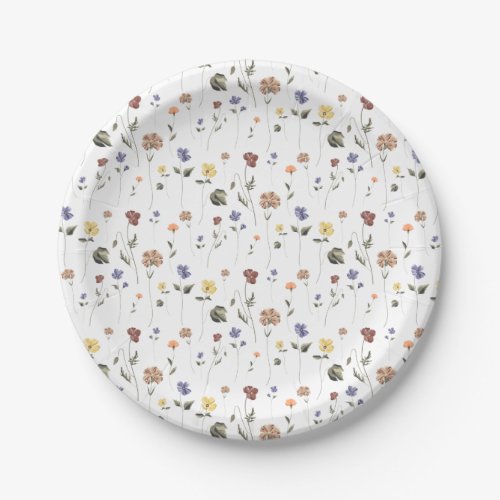 Boho Floral Wildflower  Paper Plates