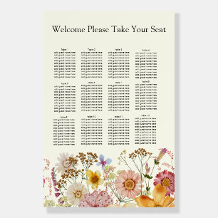 Boho Floral Wildflower seating chart Foam Board