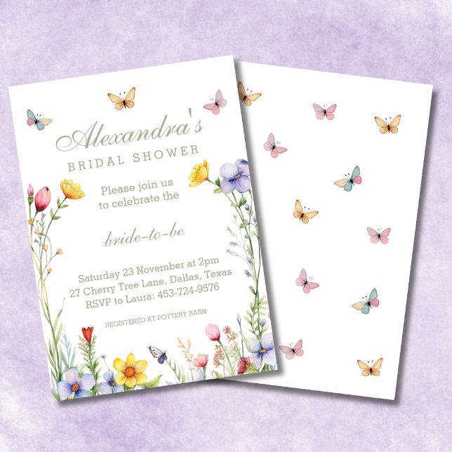 Boho Floral Wildflower Spring Bridal Shower Invitation (Creator Uploaded)