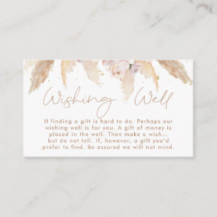Boho floral wishing well bridal shower insert card