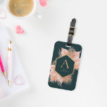 Boho Floral with Gold Frame Monogram Luggage Tag<br><div class="desc">This gorgeous luggage tag can be personalized and given as a gift or kept for yourself!</div>