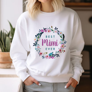 Boho Floral Wreath Best Mimi Ever Sweatshirt