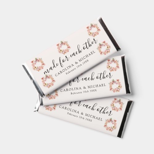 Boho Floral Wreath Ivory Hershey Bar Favors