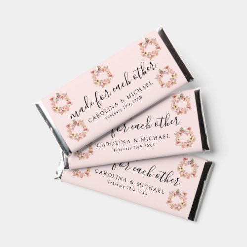 Boho Floral Wreath Rose Hershey Bar Favors