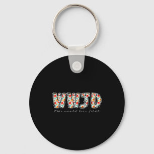 Boho Floral Wwjd He Would Love First Christian Jes Keychain