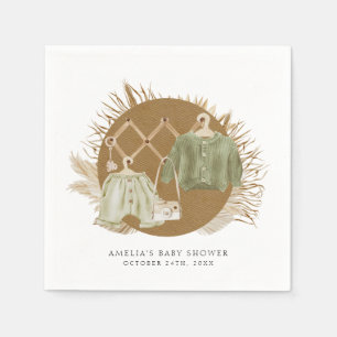 Boho Florals Baby Shower Napkins