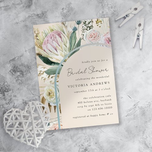 Boho Florals Bridal Shower Invitation
