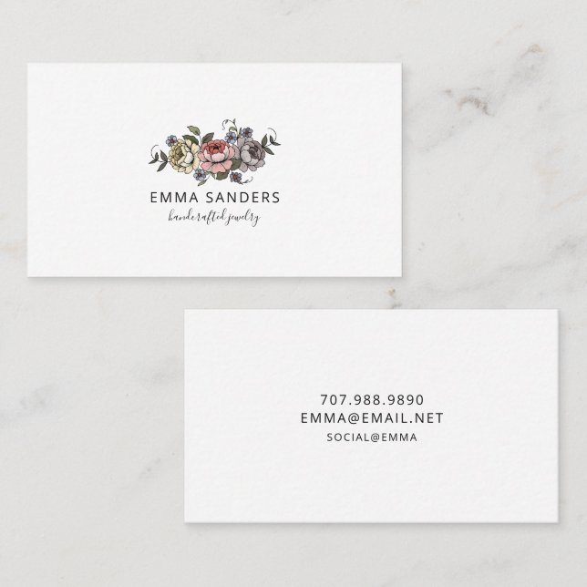 Boho Florals Earring Jewelry Display Cards (Front/Back)