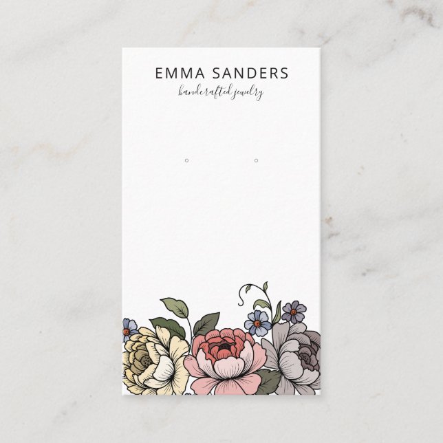 Boho Florals Earring Jewelry Display Cards (Front)