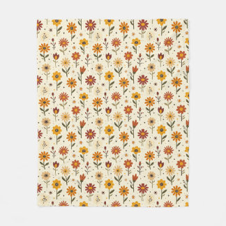 Boho Florals Fleece Blanket