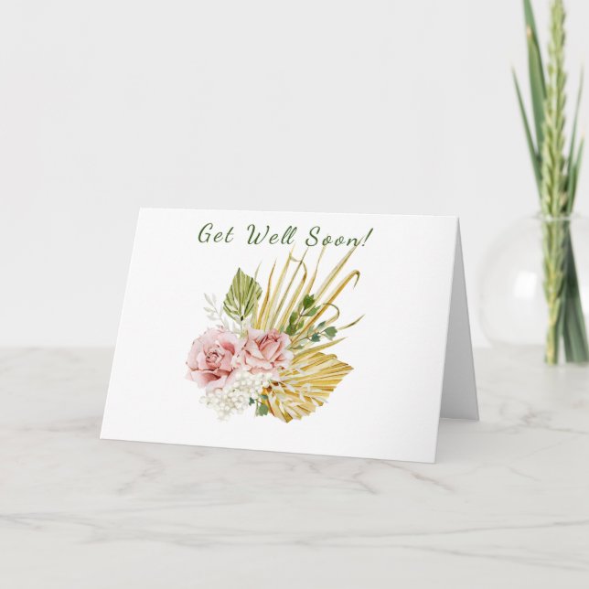 Boho Florals Get Well Soon Card (Front)