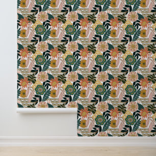 Boho Florals Leaves Wallpaper