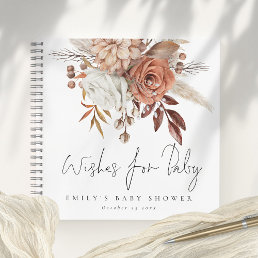 Boho Florals Wishes For Baby Shower Guest Book