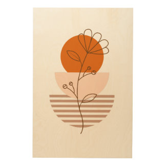 Boho flower art in a sunset