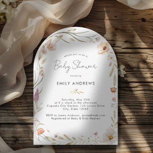 Boho Flower Baby Shower Invitation