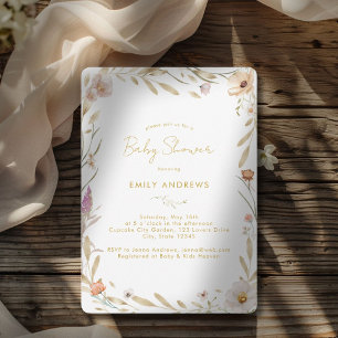 Boho Flower Baby Shower Invitation