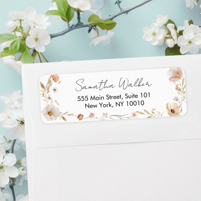 Boho Flower Baby Shower  Label (Boho Flower Baby Shower Custom Adress Label)