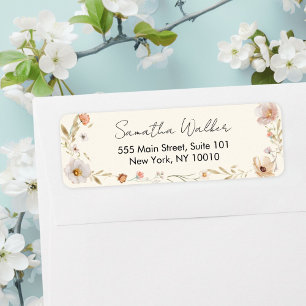 Boho Flower Baby Shower Label