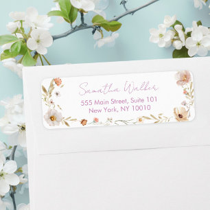 Boho Flower Baby Shower Label