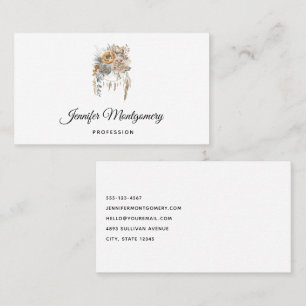 Boho Flower Bouquet and Dreamcatcher Business Card