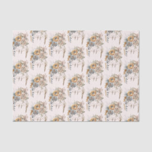 Boho Flower Bouquet and Dreamcatcher Pattern Tissue Paper