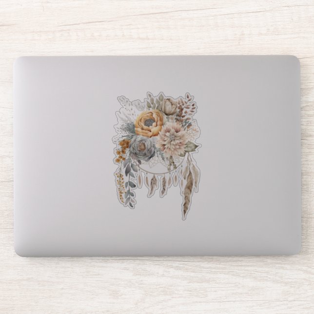 Boho Flower Bouquet and Dreamcatcher Sticker (Computer)