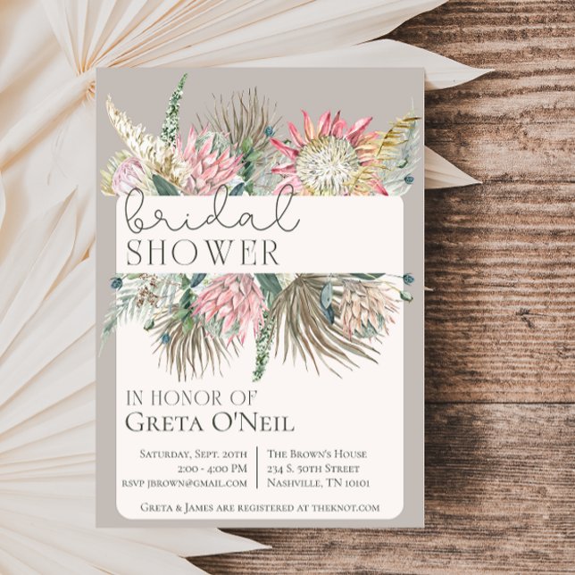 Boho Flower Bridal Shower Invitation (Creator Uploaded)
