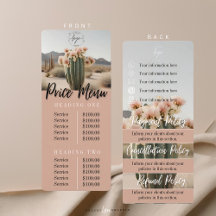 Boho | Flower Cactus | Price Menu | Policy Sheet