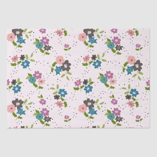 Boho Flower Clusters Tissue Paper (Front)
