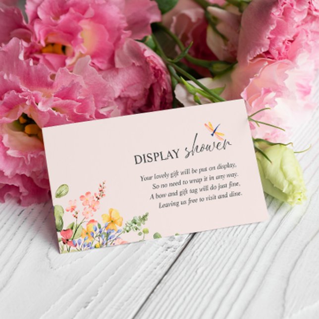 Boho Flower Dragonfly  Display Shower Enclosure Card (Creator Uploaded)
