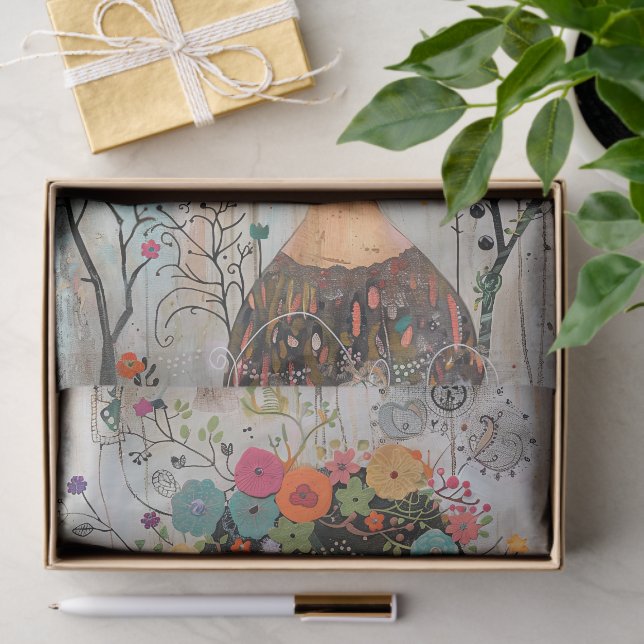 BOHO FLOWER GIRL DECOUPAGE TISSUE PAPER Zazzle