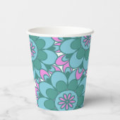 Boho Flower Groovy Green Bridal Shower Custom Paper Cups | Zazzle