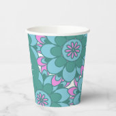 Boho Flower Groovy Green Bridal Shower Custom Paper Cups | Zazzle