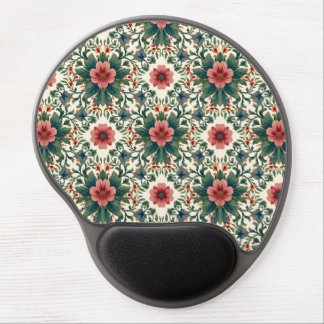 Boho Flower Magic - in Shades of Green and Pink Gel Mouse Pad