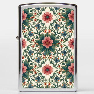 Boho Flower Magic - in Shades of Green and Pink Zippo Lighter