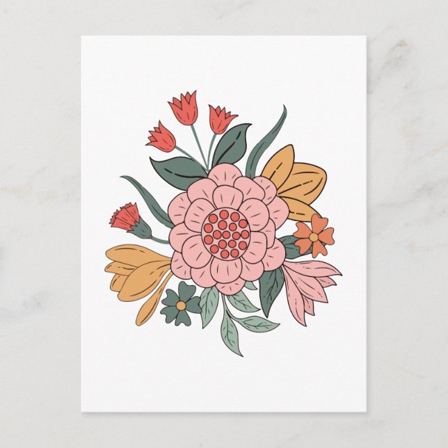 Boho flower postcard (Front)