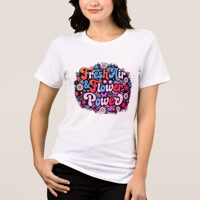 Boho Flower Power Graphic Tri-Blend Shirt (Front)