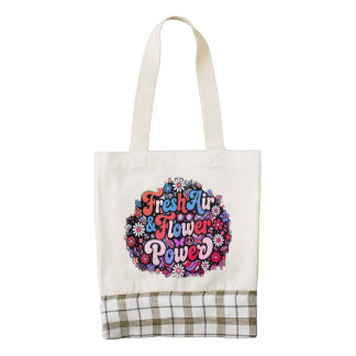 Boho Flower Power Graphic Zazzle HEART Tote Bag