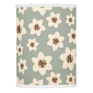 Boho flower - sage green background lamp shade