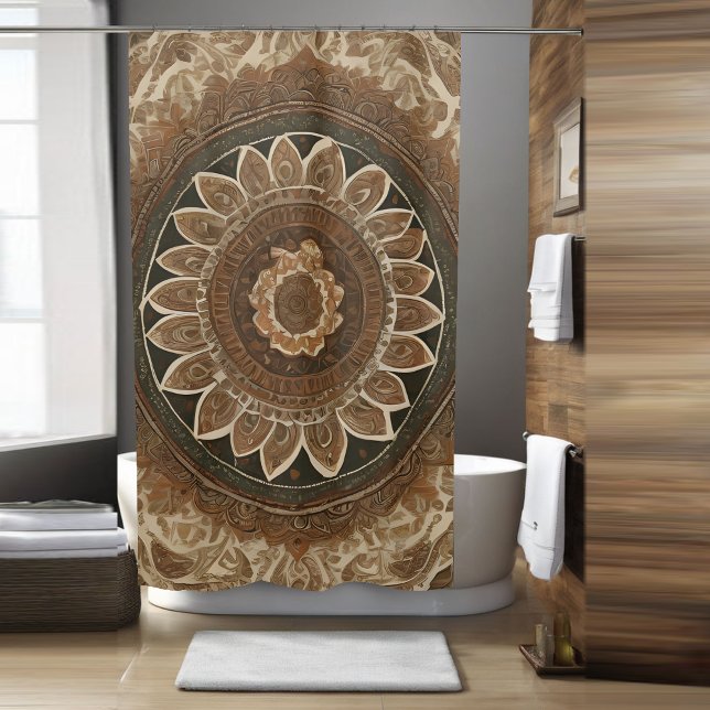 Boho Flower Shower Curtain Style 2  (Creator Uploaded)