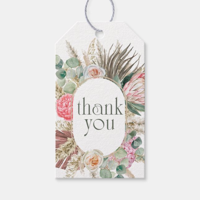 Boho Flower Shower Favor Tag (Front)