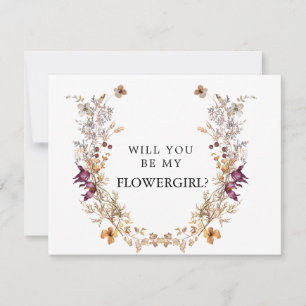 Boho Flower Will You Be My Flower Girl Card
