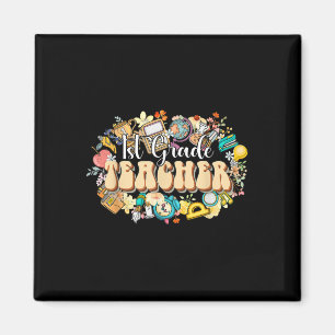 Boho Flowers 1st Grade Teacher Appreciation Back T Magnet
